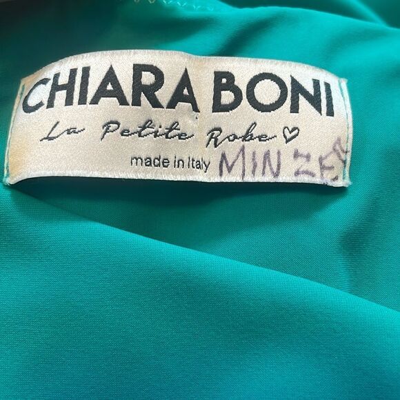 Chiara Boni Imani Asymmetric Ruffle Sheath Dress in Pavone - Picture 6 of 10